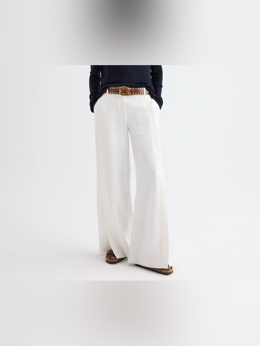 Women's Wide-Leg White Trousers — Clean Tailored Style